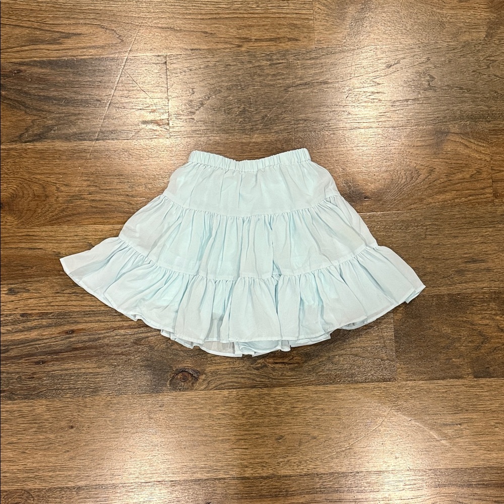 Lili Gaufrette Soft Blue Tiered Skirt